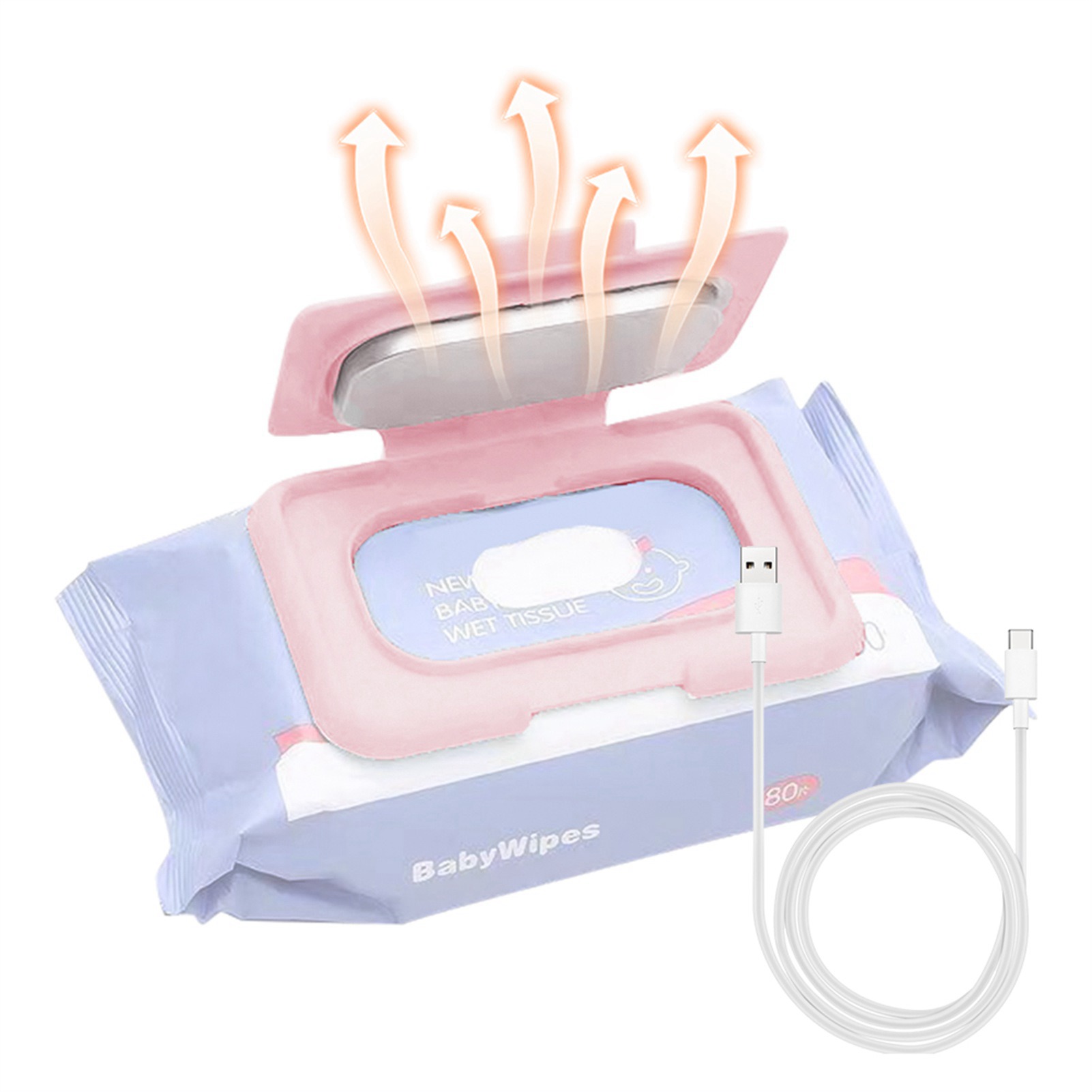 Baby Wipe Warmer - Babydoekjeswarmer Draagbare babydoekjeswarmer Verwarming USB-aangedreven Perfect