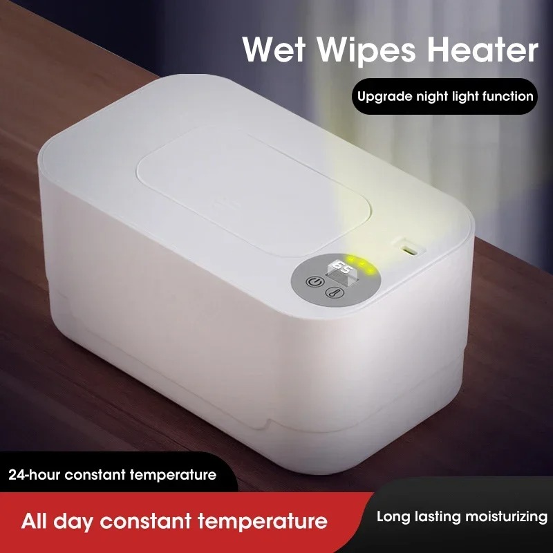 Baby Wipe Warmer - USB-opgeladen snelverwarmende babydoekjeswarmer, draagbaar met LED-scherm,