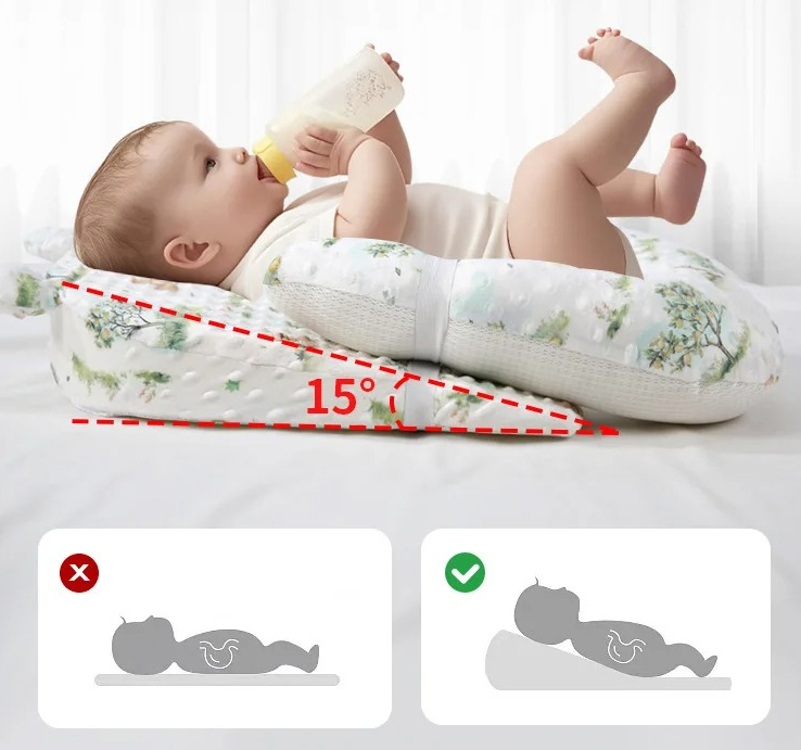 Anti-Roll Baby Pillow - Babykussen Hoofdbeschermer voor pasgeborenen Slaapveiligheid Ademend