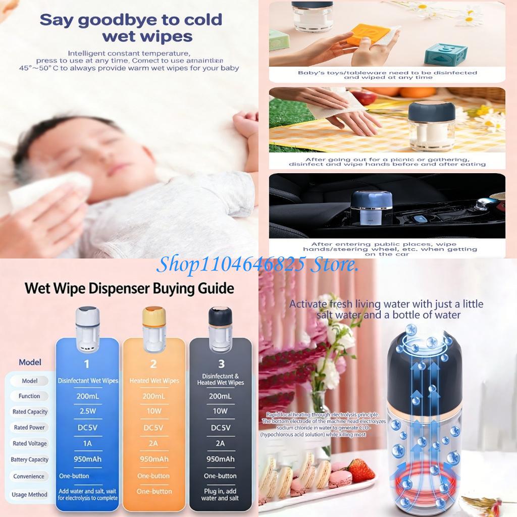 Baby Wipe Warmer - Portables babydoekjeswarmer met LED-display Dispenser voor