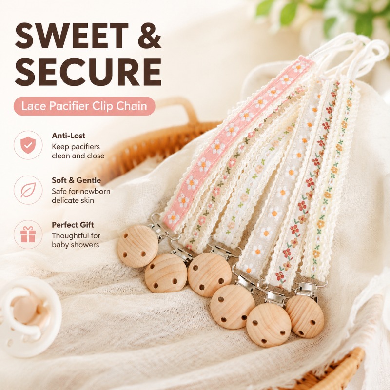 Baby Products For 1 Year Old - Kanten speenclipketting voor pasgeborenen, anti-verloren speenhouder,